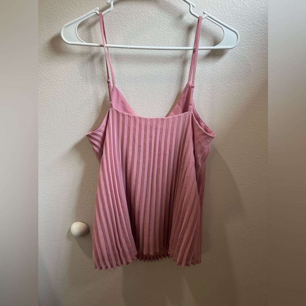 A New Day Pink Pleated Spaghetti Tank Top size Small. - Picture 3 of 4